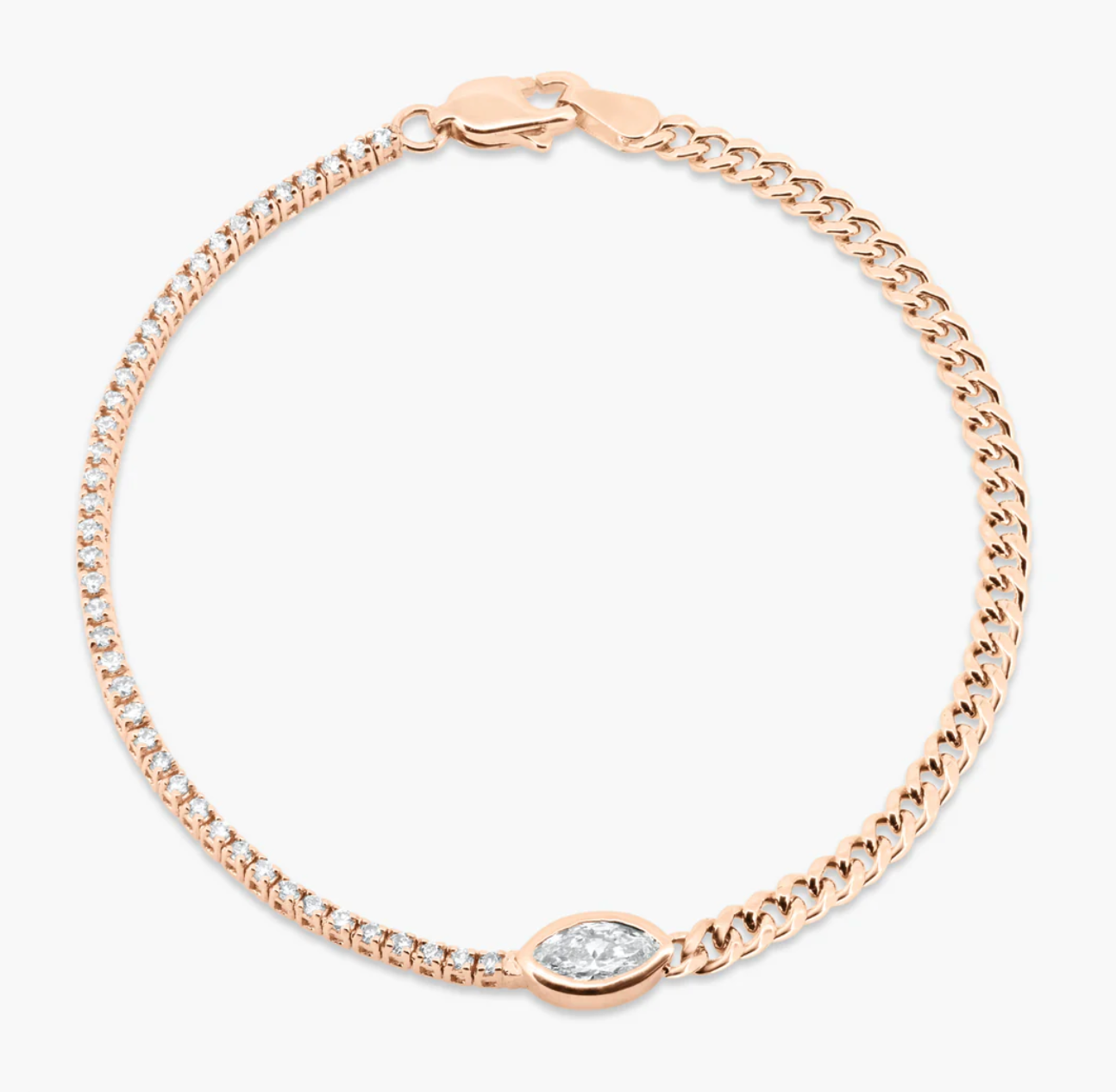 Half Cuban Half Tennis + Bezel Diamond