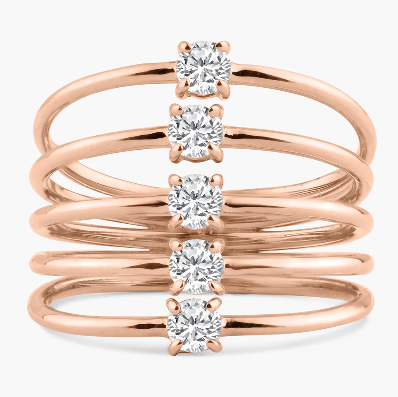 5 Diamond Coil Ring