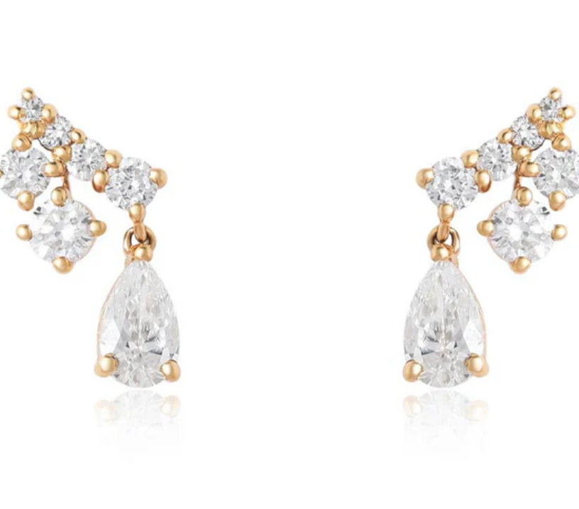 Drop Pear Slant Stud