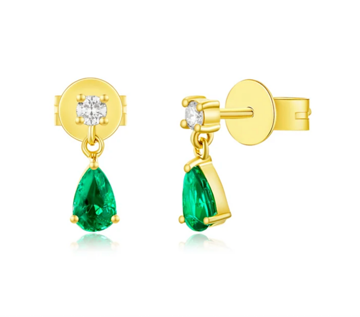 Gemstone Pear Drop Stud