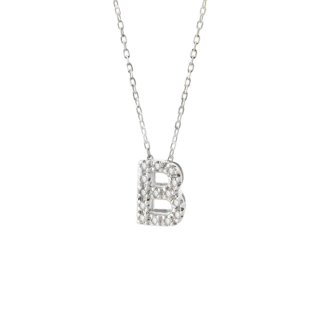 Mini Pavé Block Letter Necklace