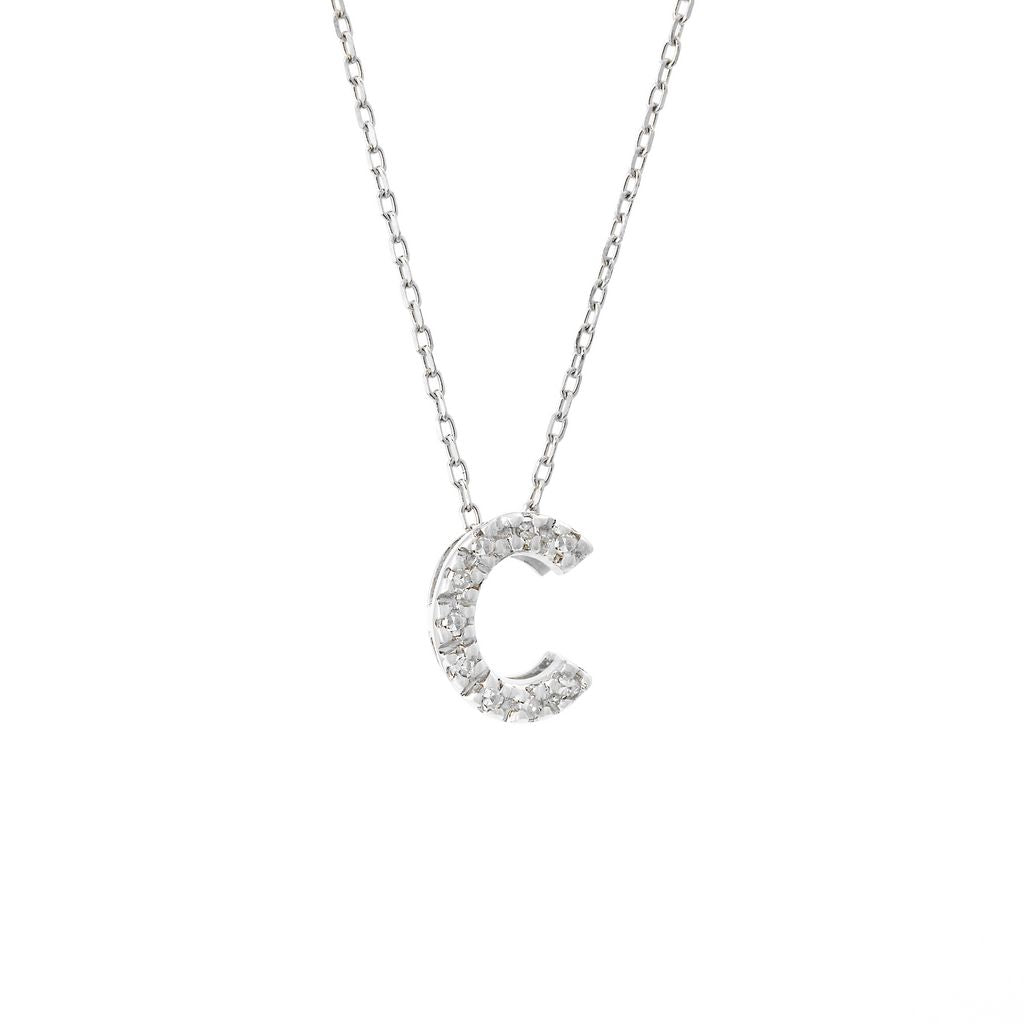 Mini Pavé Block Letter Necklace