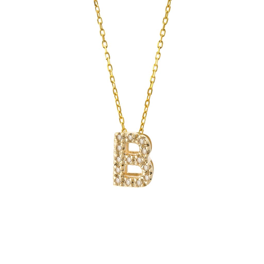 Mini Pavé Block Letter Necklace