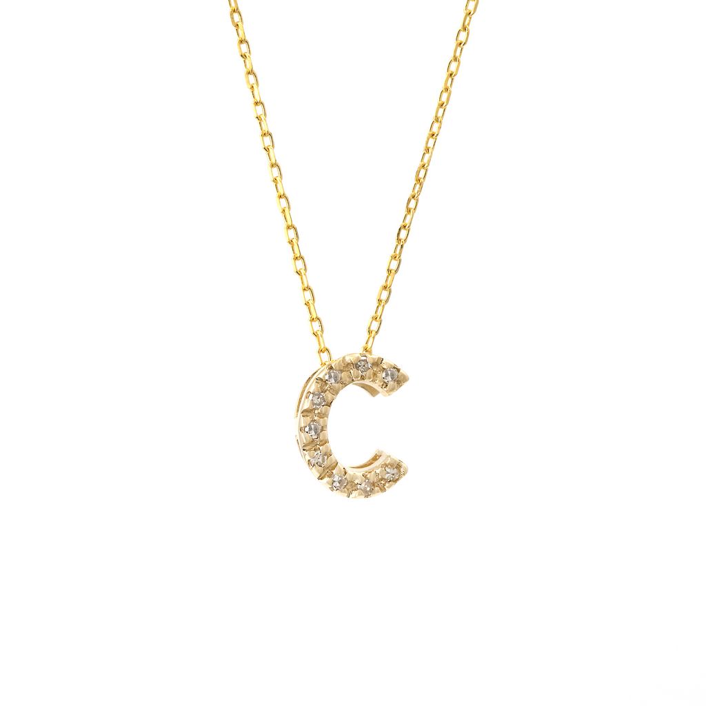 Mini Pavé Block Letter Necklace