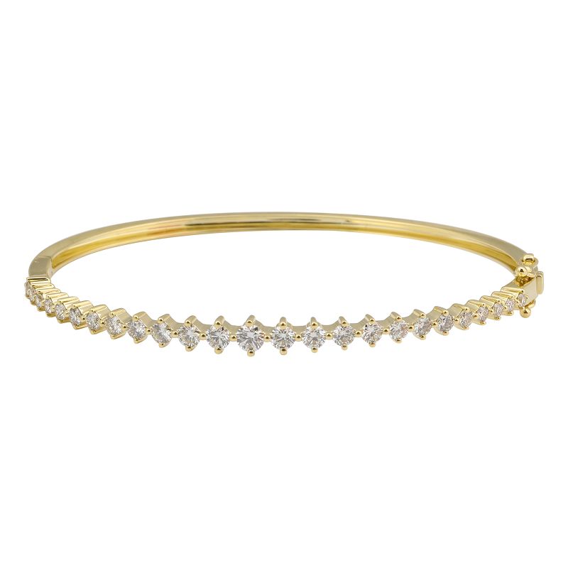 Graduating Shared Prong Round Diamond Bangle