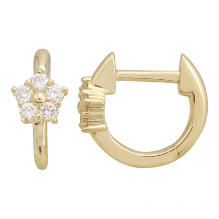 Mini Diamond Flower Huggie