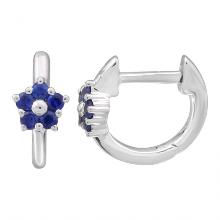 Mini Gemstone Flower Huggie