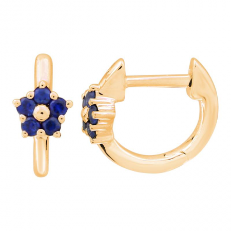 Mini Gemstone Flower Huggie