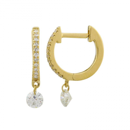 Drilled Diamond Drop Huggie
