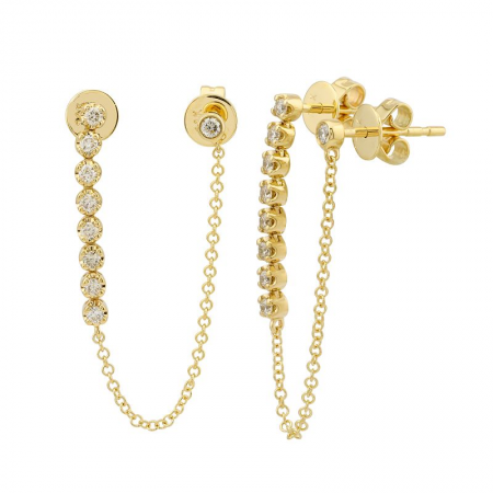 Cupcake Bezel Drop Chained Earring