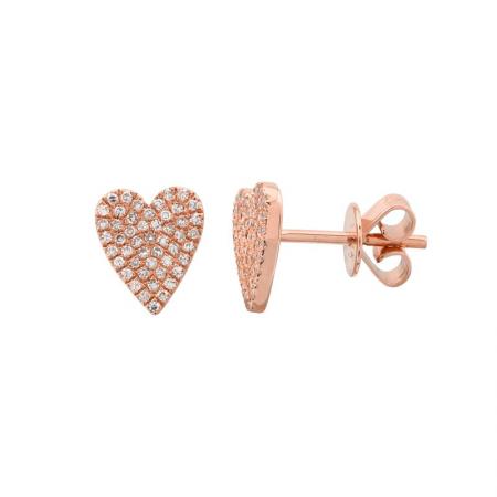 Medium Pavé Heart Studs