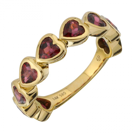Gemstone Bezel Heart Band