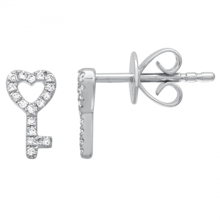Heart Key Studs