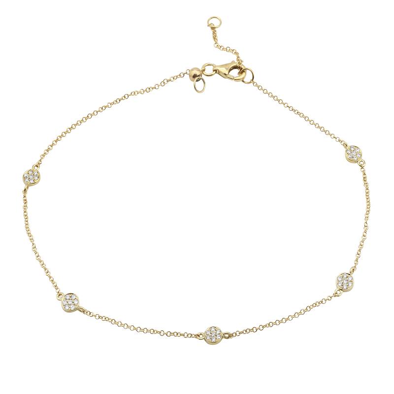 Pavé in-line Circles Anklet