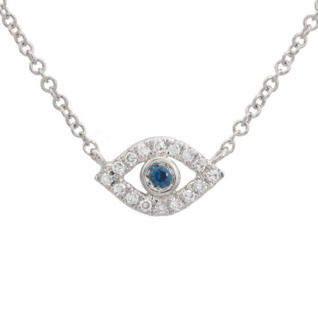 Micro Diamond + Sapphire Evil Eye