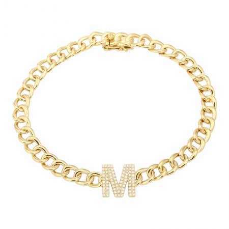 Chunky Curb Initial Bracelet