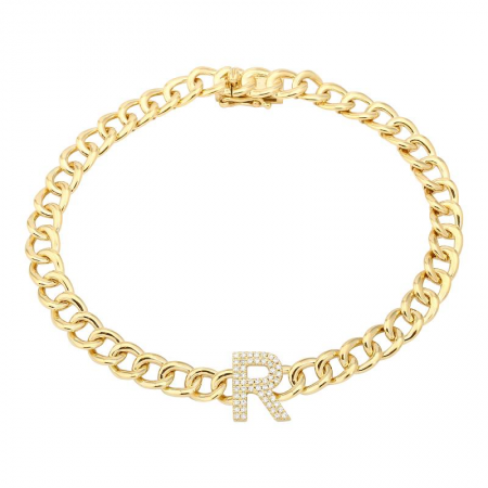Chunky Curb Initial Bracelet