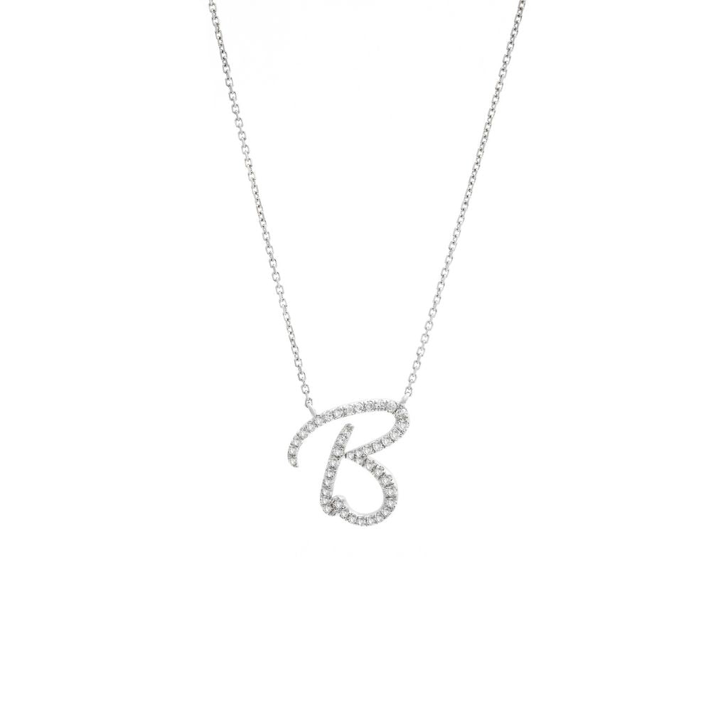 Pavé Script Initial Necklace