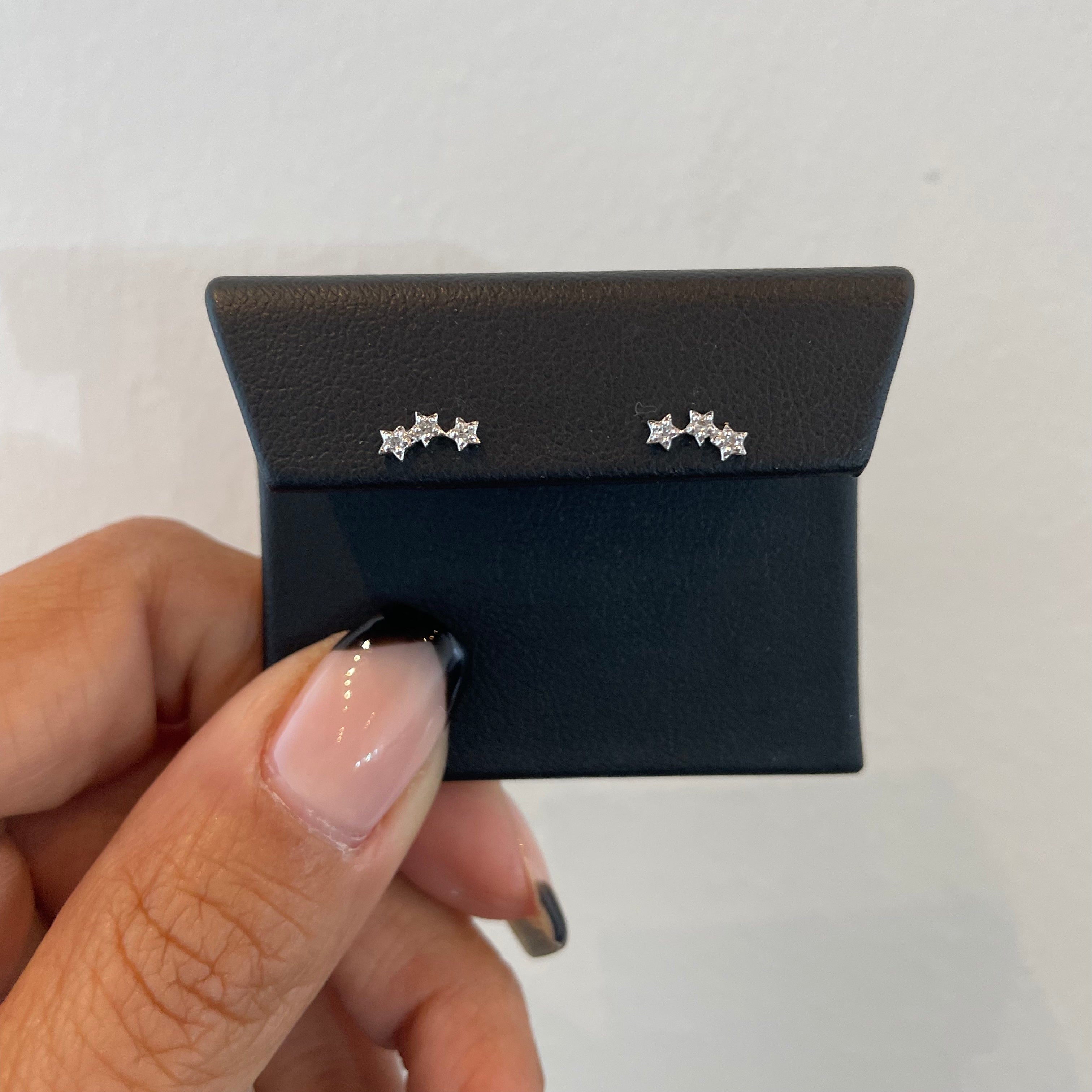 Micro Triple Diamond Star Stud