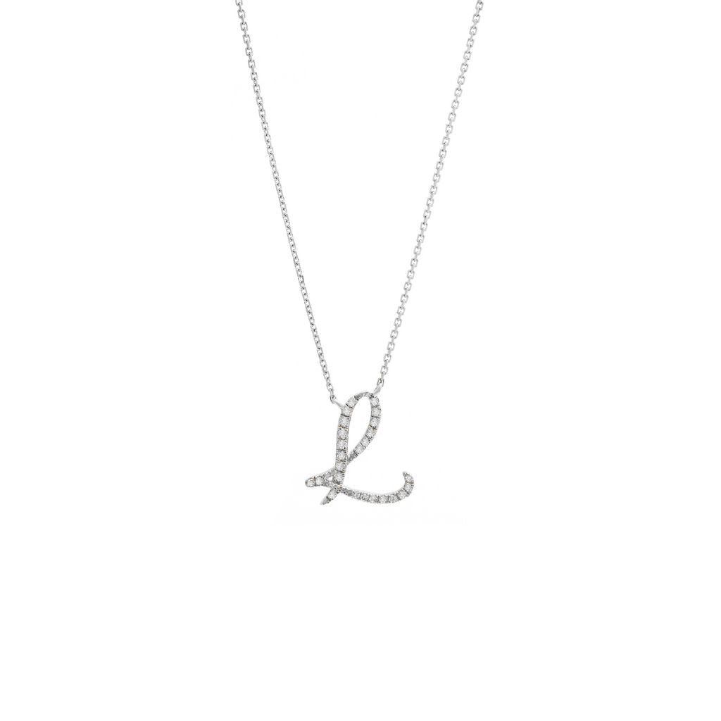 Pavé Script Initial Necklace