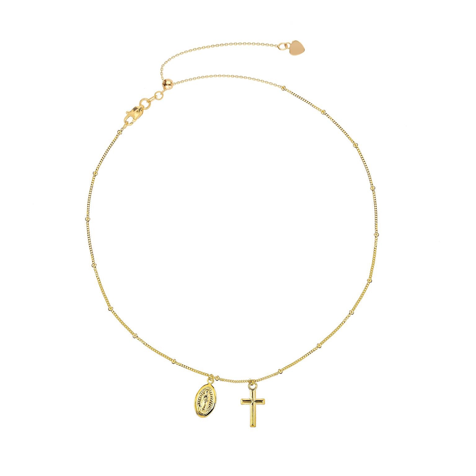 Virgin Mary + Cross Choker