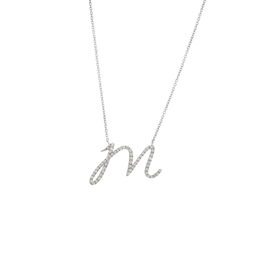 Pavé Script Initial Necklace