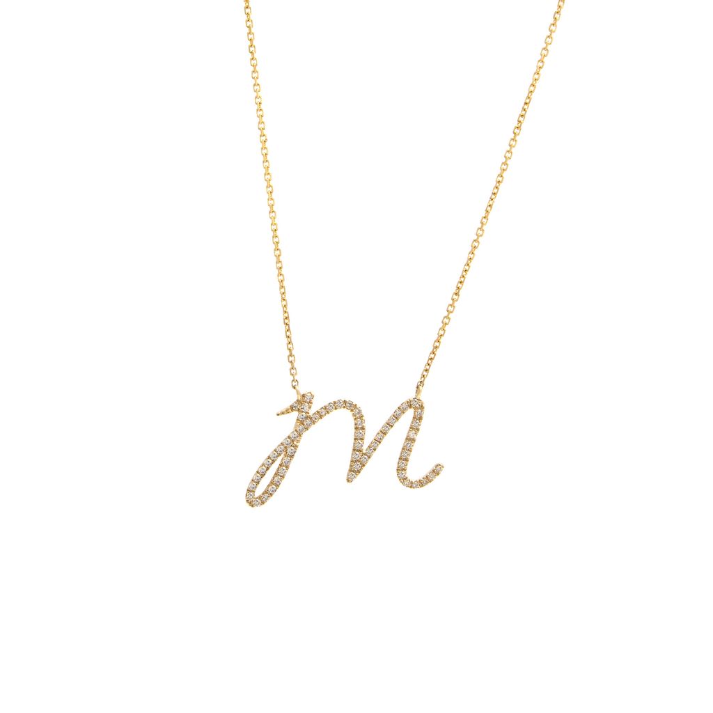 Pavé Script Initial Necklace