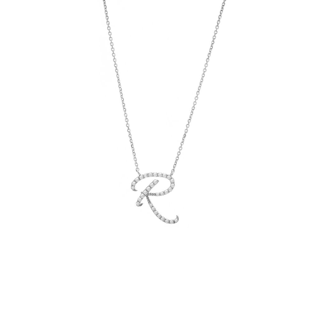 Pavé Script Initial Necklace