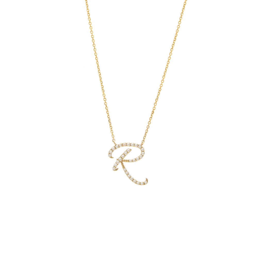Pavé Script Initial Necklace