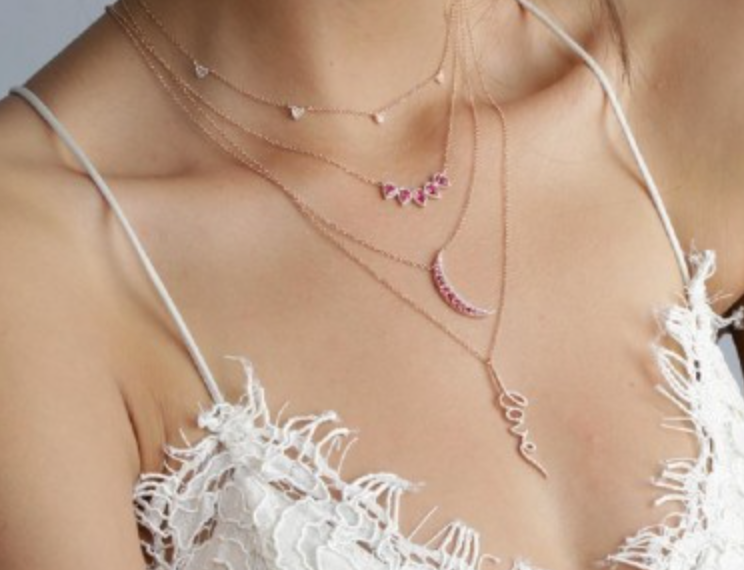 Vertical Script Love Necklace