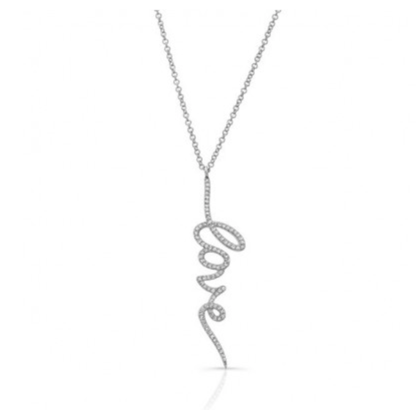 Vertical Script Love Necklace