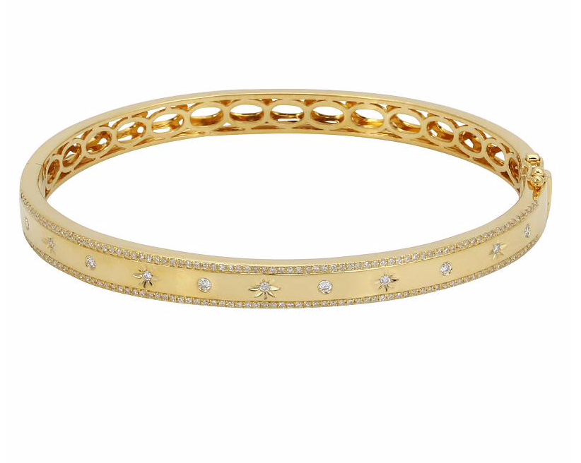 Star + Diamond Patterned Bangle