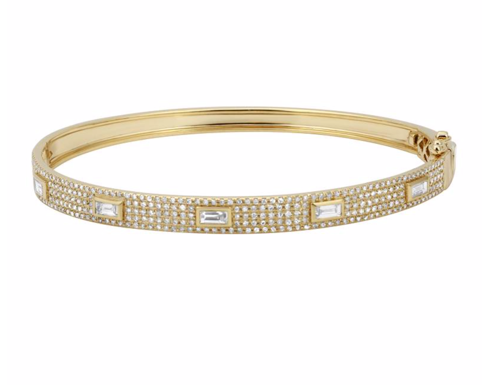 Large Baguette Station Pavé Bangle