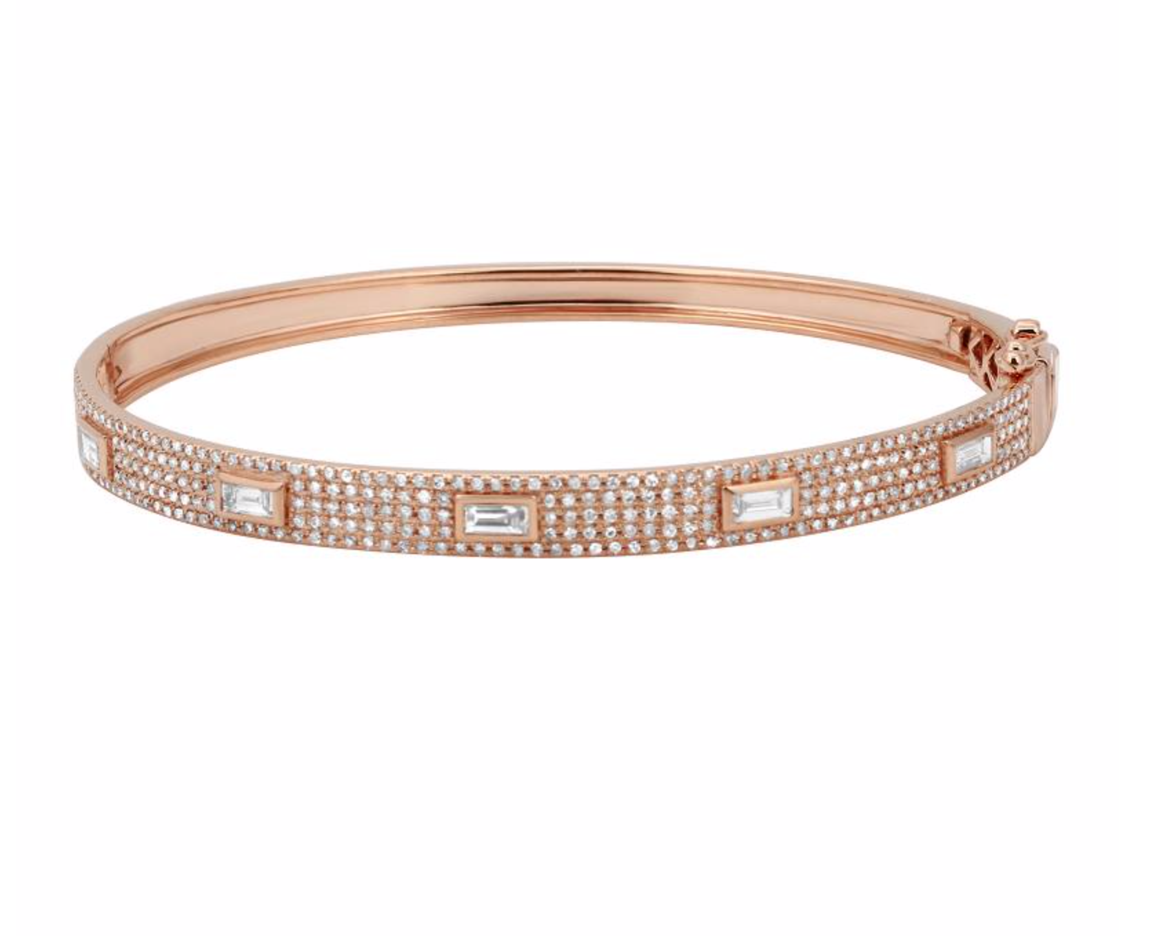 Large Baguette Station Pavé Bangle