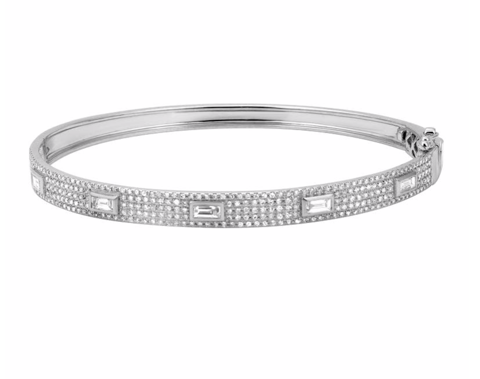 Large Baguette Station Pavé Bangle
