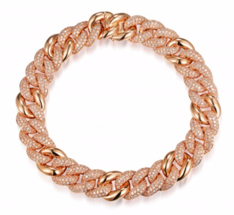 Pavé + High Polished Link Bracelet