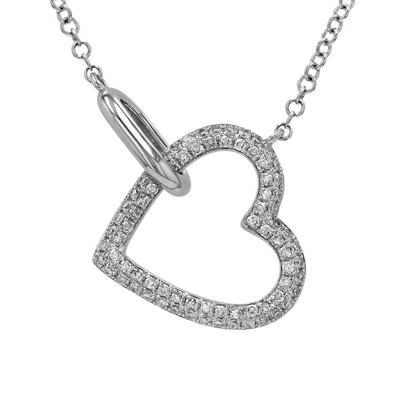SLANTED HEART + RING NECKLACE