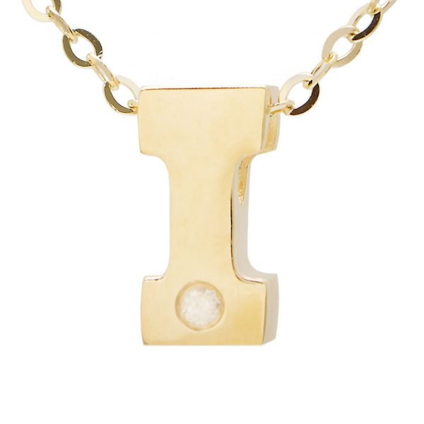 Diamond Accented Chunky Initial Necklace