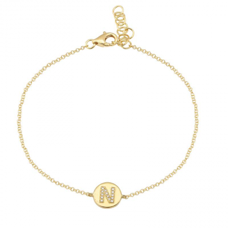 Round Initial Bracelet