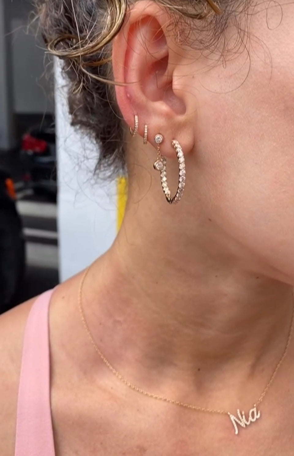 23mm Diamond In-And-Out Hoops