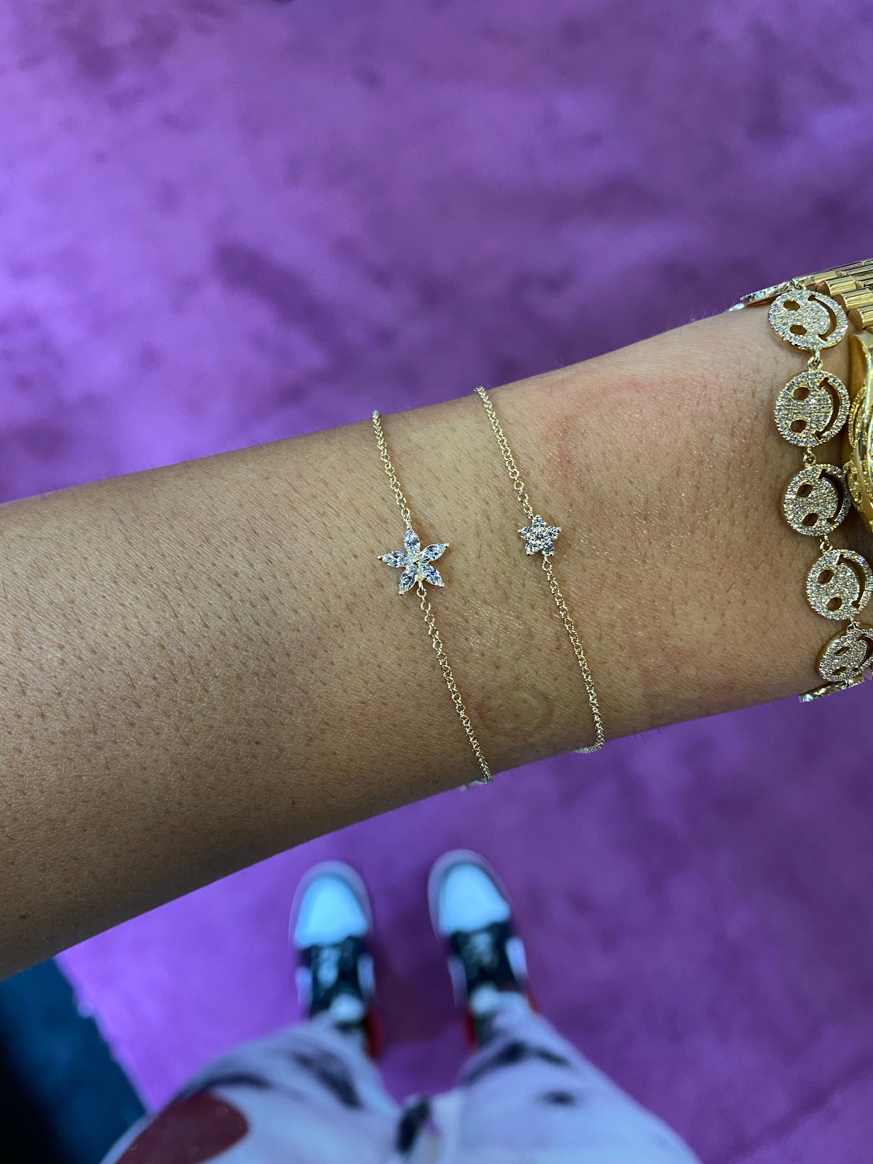 Petite Diamond Flower Bracelet