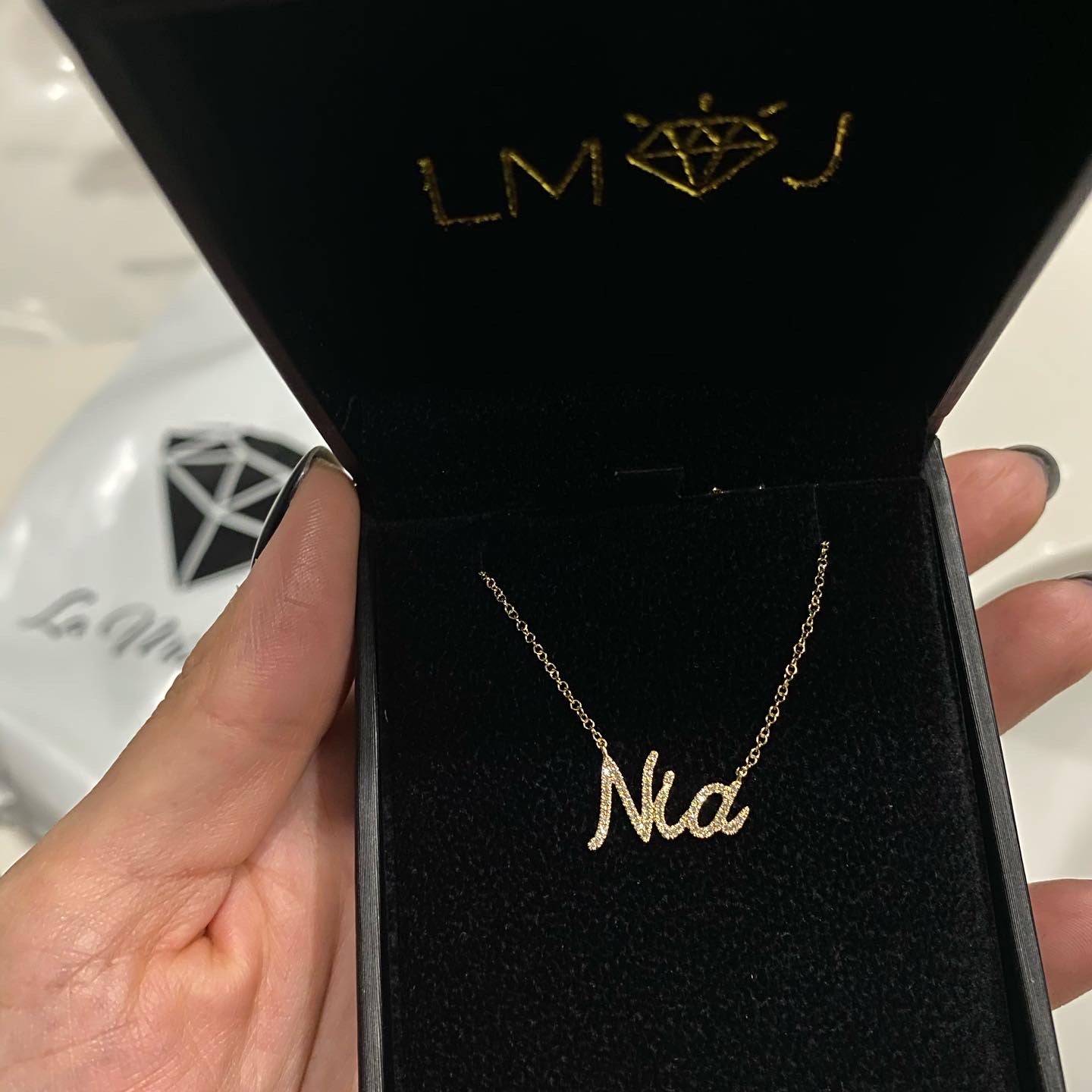 Pavé Script Necklace