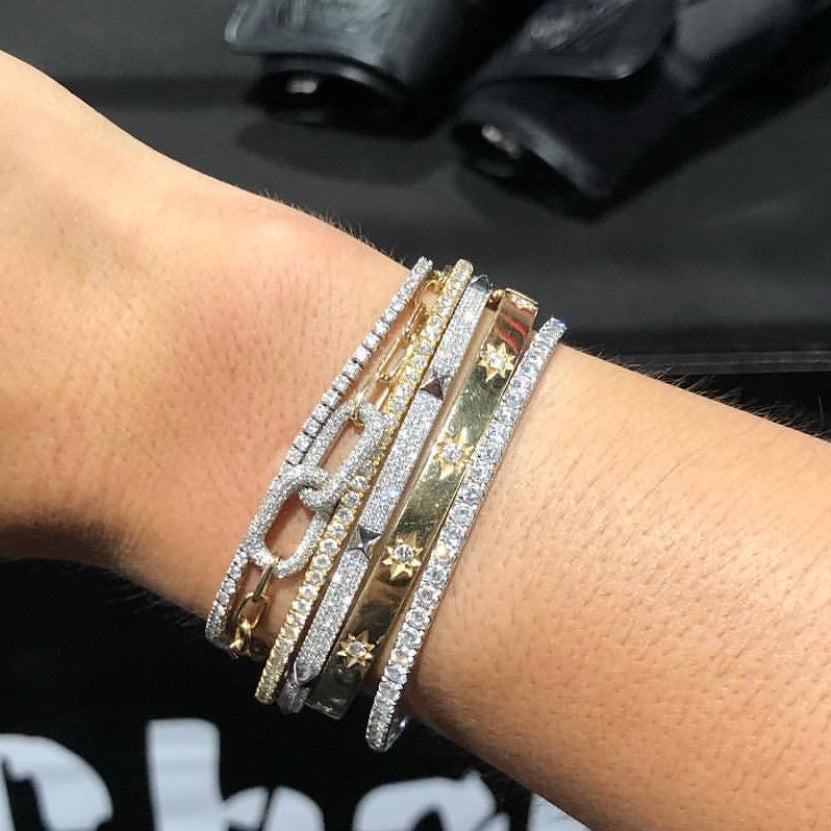 Diamond Pavé Interlocking Link Bracelet