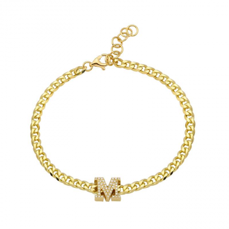 Sliding Initial Link Bracelet