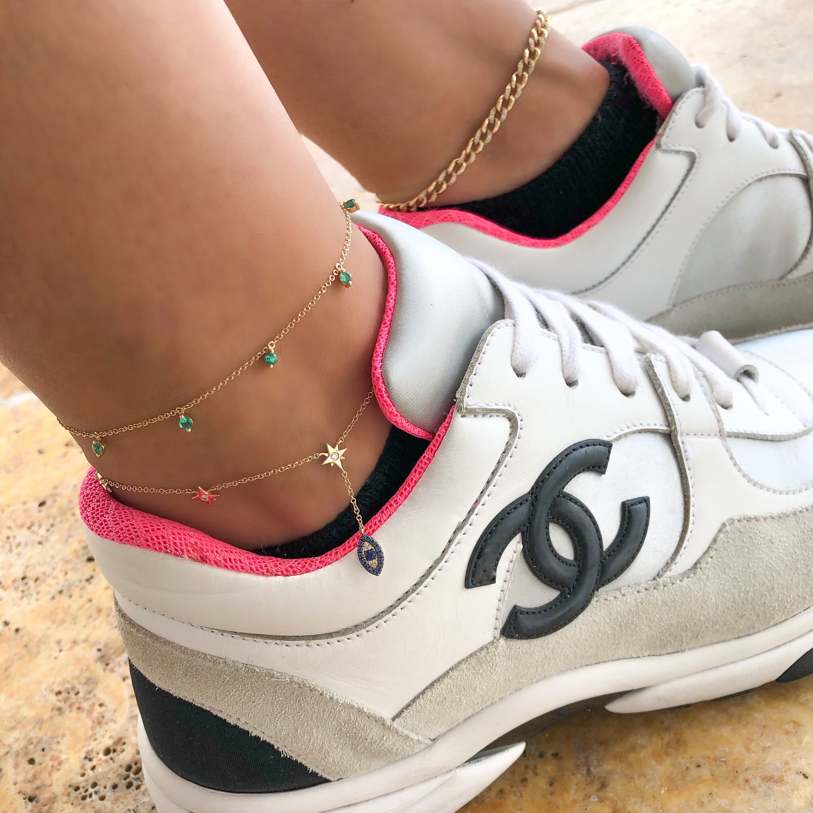 Starburst + Evil Eye Anklet