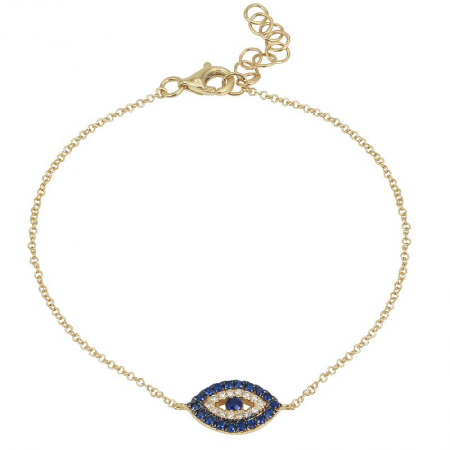 Sapphire Border Evil Eye Bracelet