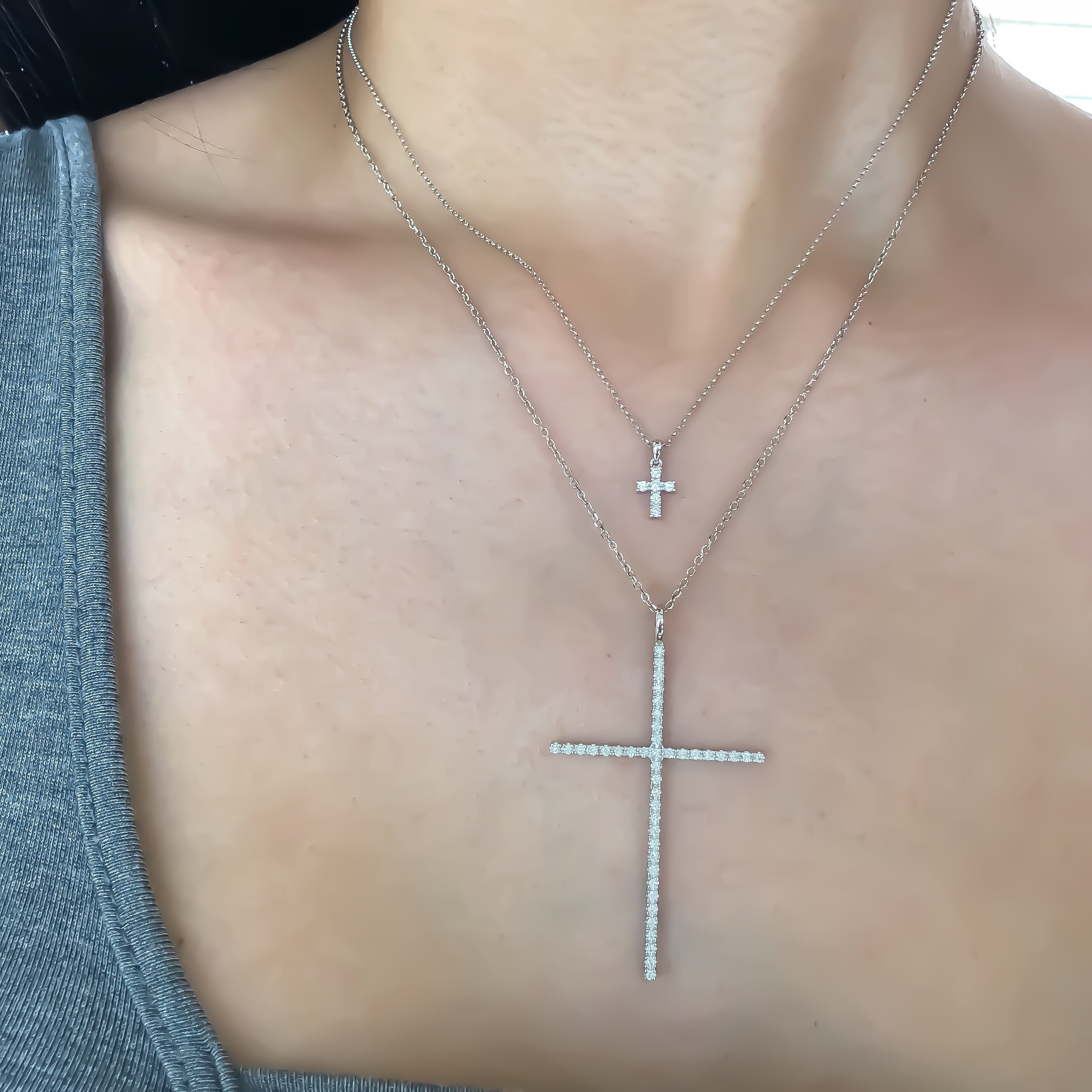 Micro Diamond Cross Necklace