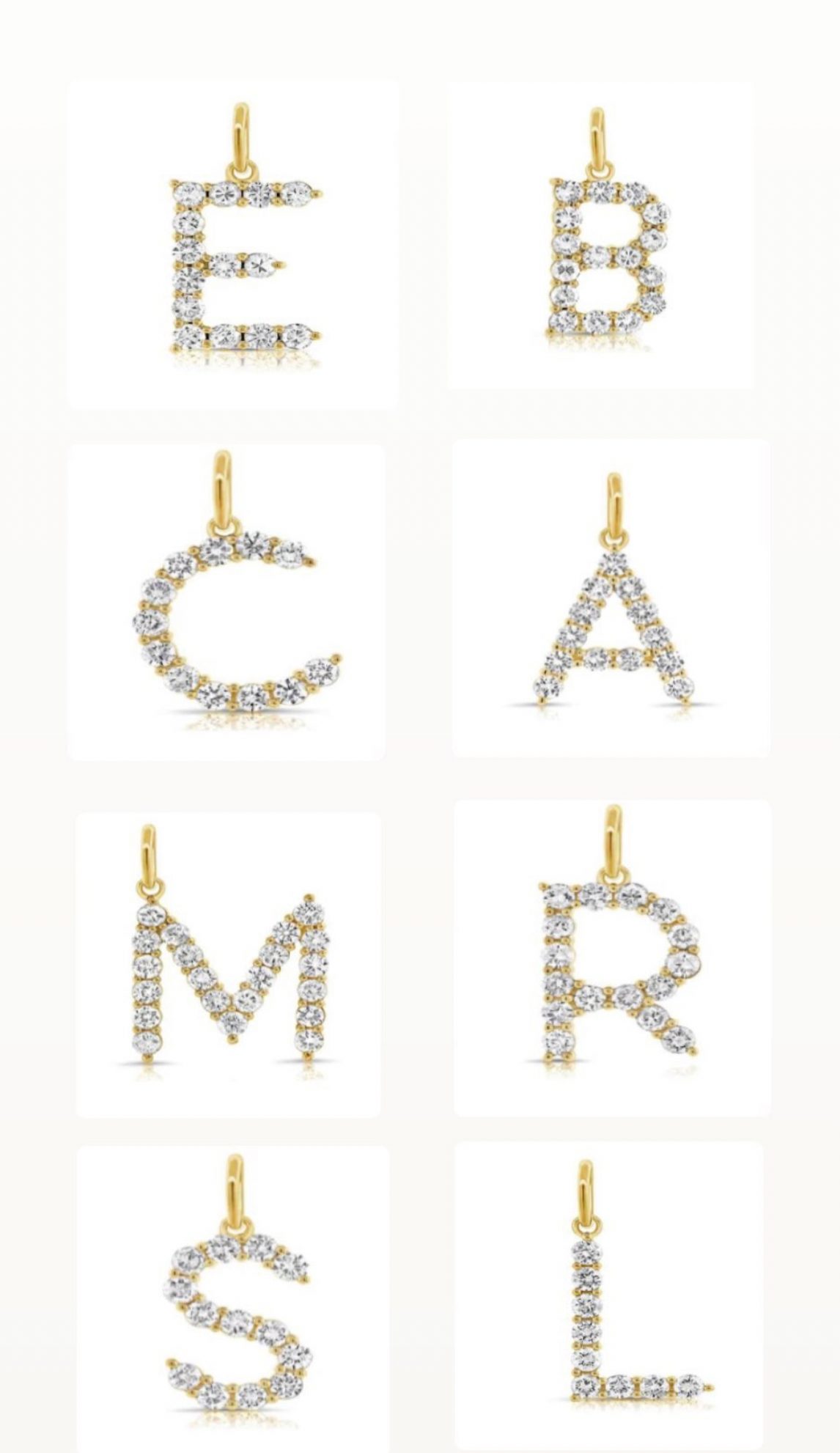 Diamond Letter Charm