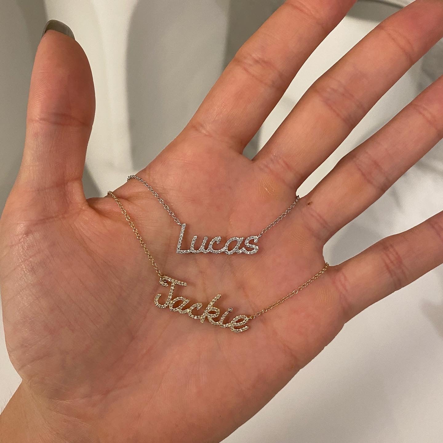 Pavé Script Necklace