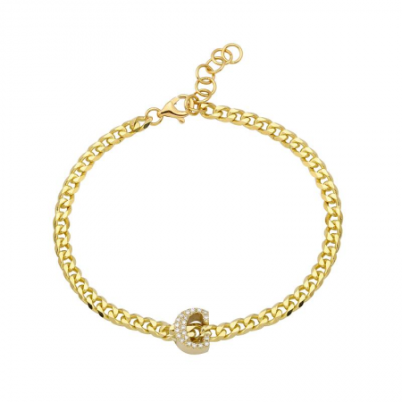 Sliding Initial Link Bracelet